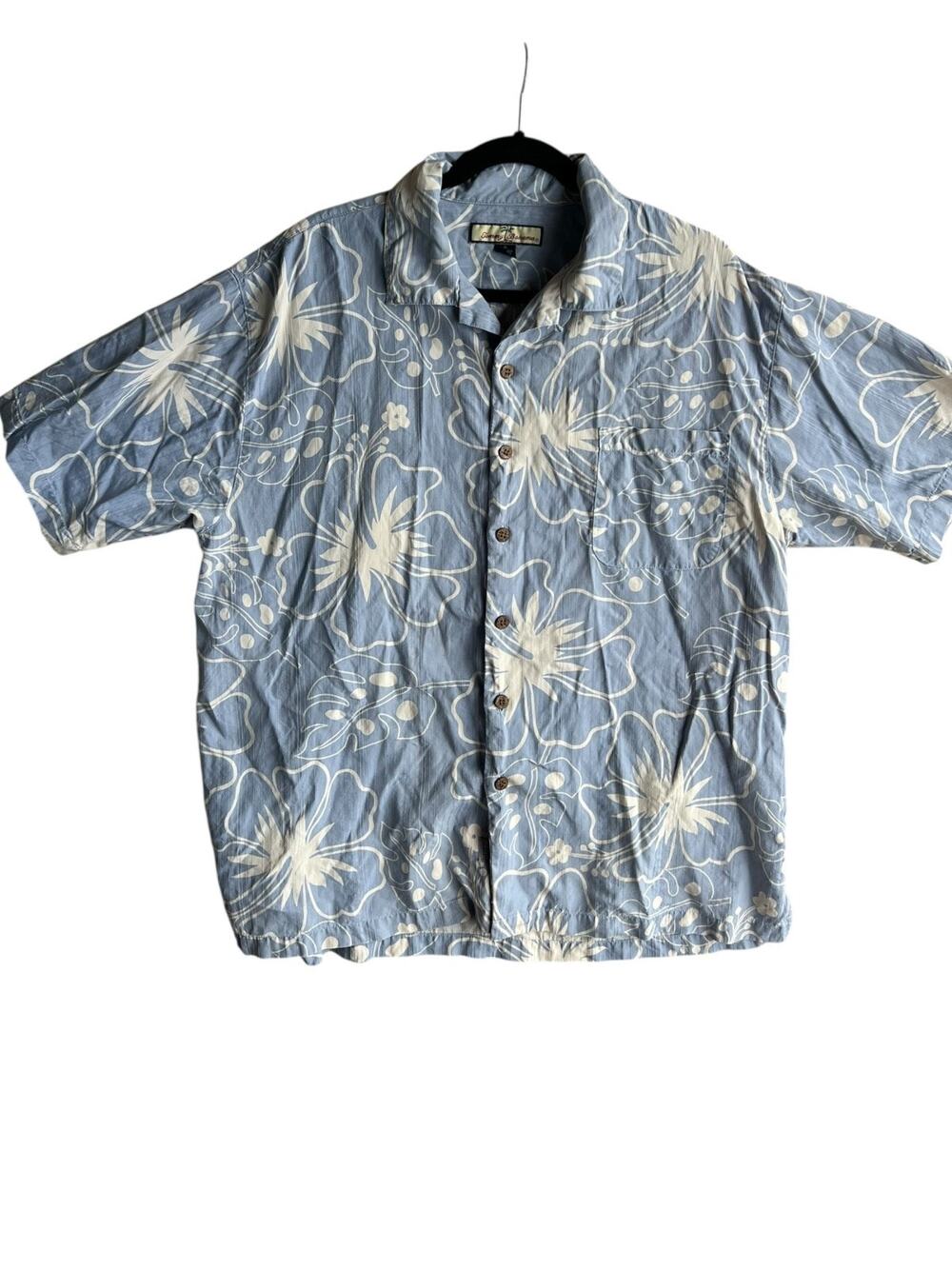 Tommy Bahama Men's Hawaiian Shirt 100% Silk Floral Size XL